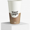 Gobelet en blanc et marron 450 ml personnalisé avec votre logo