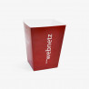 Boîte à popcorn rouge de 1L personnalisée avec logo 'webnetz'