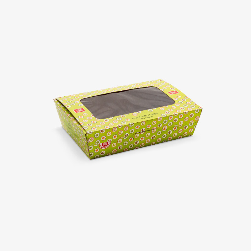 Boîte à macaron personnalisée avec fenêtre en taille "petite"
